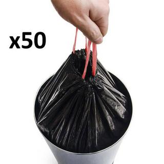 Kitchen Move  Lot de 50 sacs poubelles 50L pour poubelles hautes avec lien coulissant 