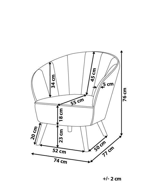 Beliani Fauteuil en Velours Glamour DALA  