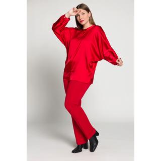 Ulla Popken  Blusa di raso dal taglio oversize con scollo a girocollo e maniche a pipistrello 