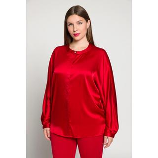 Ulla Popken  Blusa di raso dal taglio oversize con scollo a girocollo e maniche a pipistrello 