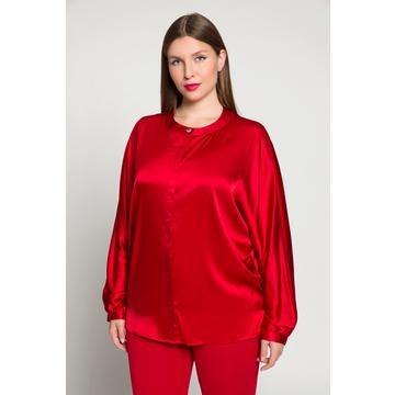 Blusa di raso dal taglio oversize con scollo a girocollo e maniche a pipistrello