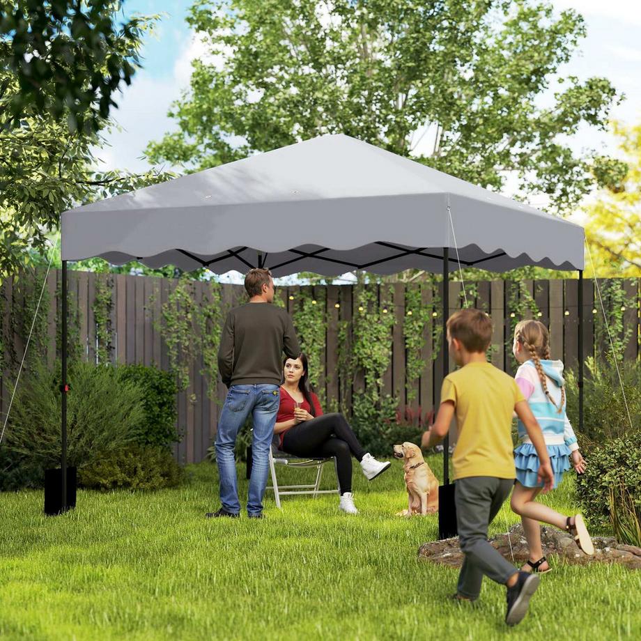 Northio Pavillon ca.3x3m, wasserabweisend Stabil Winterfest Pop-up Faltpavillon mit UV Schutz 50+, Faltbar Partyzelt Gartenzelt mit Rolltasche, Gartenpavillon für Camping Garten, Hellgrau  