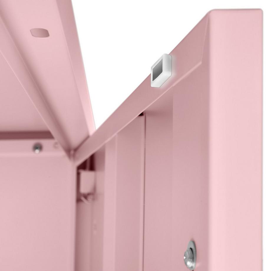 Tectake credenza in metallo, mobile contenitore moderno per soggiorno, ufficio o cucina Baker 3 ante con chiusura magnetica, chiudibili singolarmente  