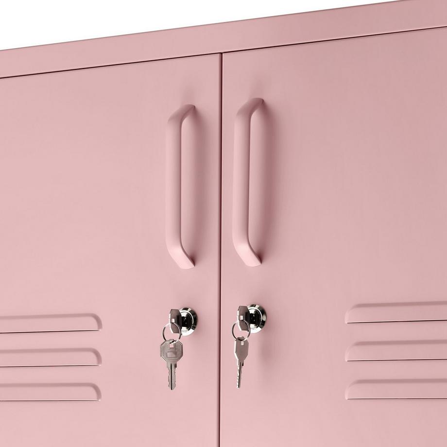 Tectake credenza in metallo, mobile contenitore moderno per soggiorno, ufficio o cucina Baker 3 ante con chiusura magnetica, chiudibili singolarmente  