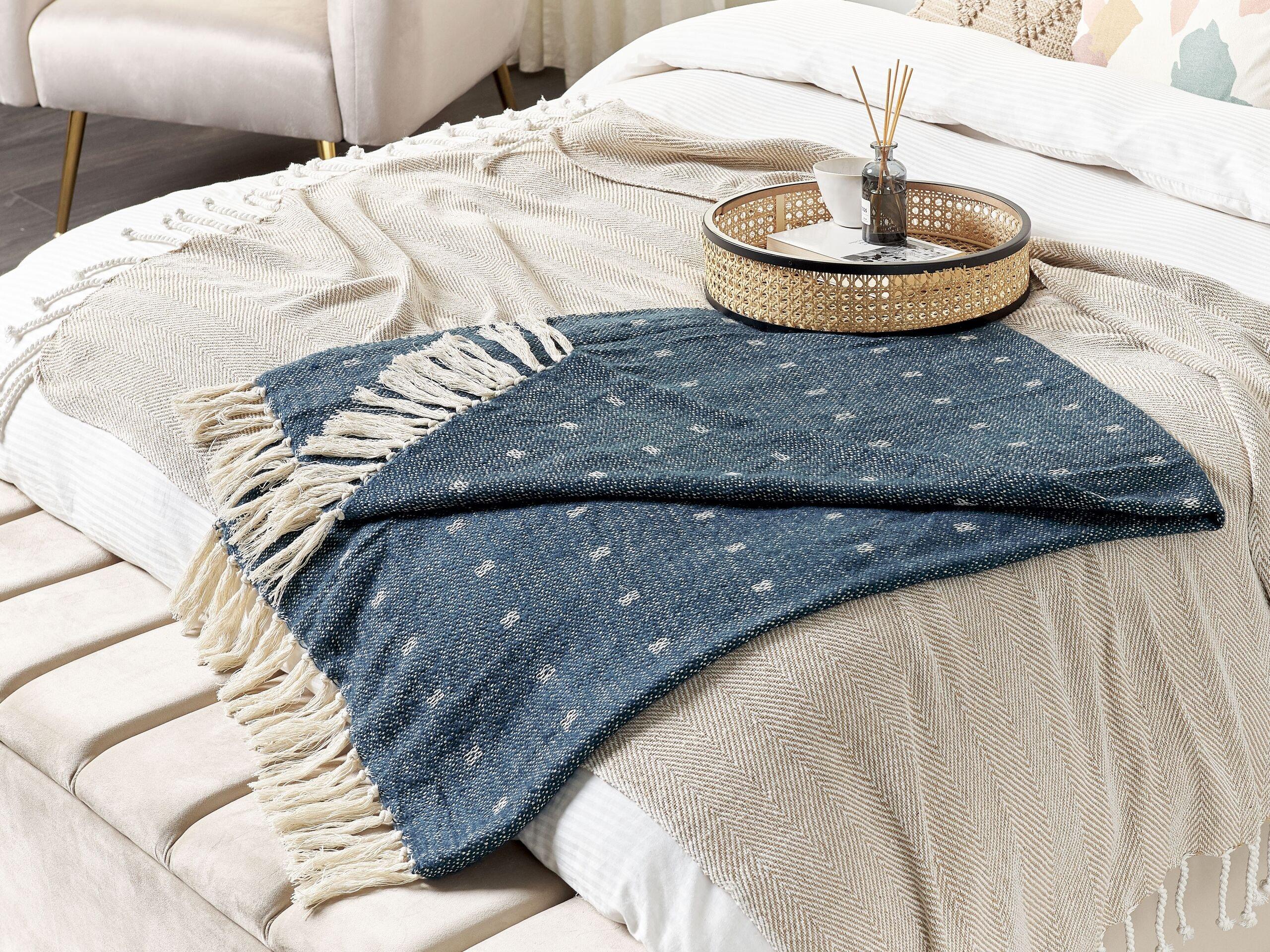 Beliani Taari Couverture en Coton Classique  