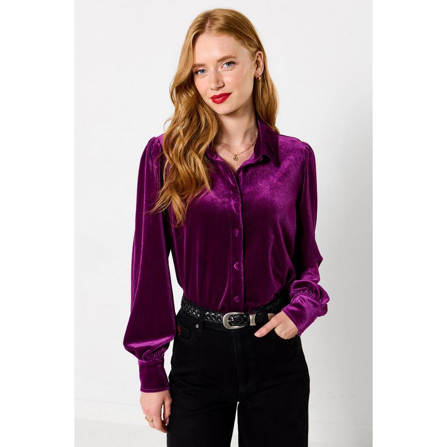 Blouse à Col en Velours Iris