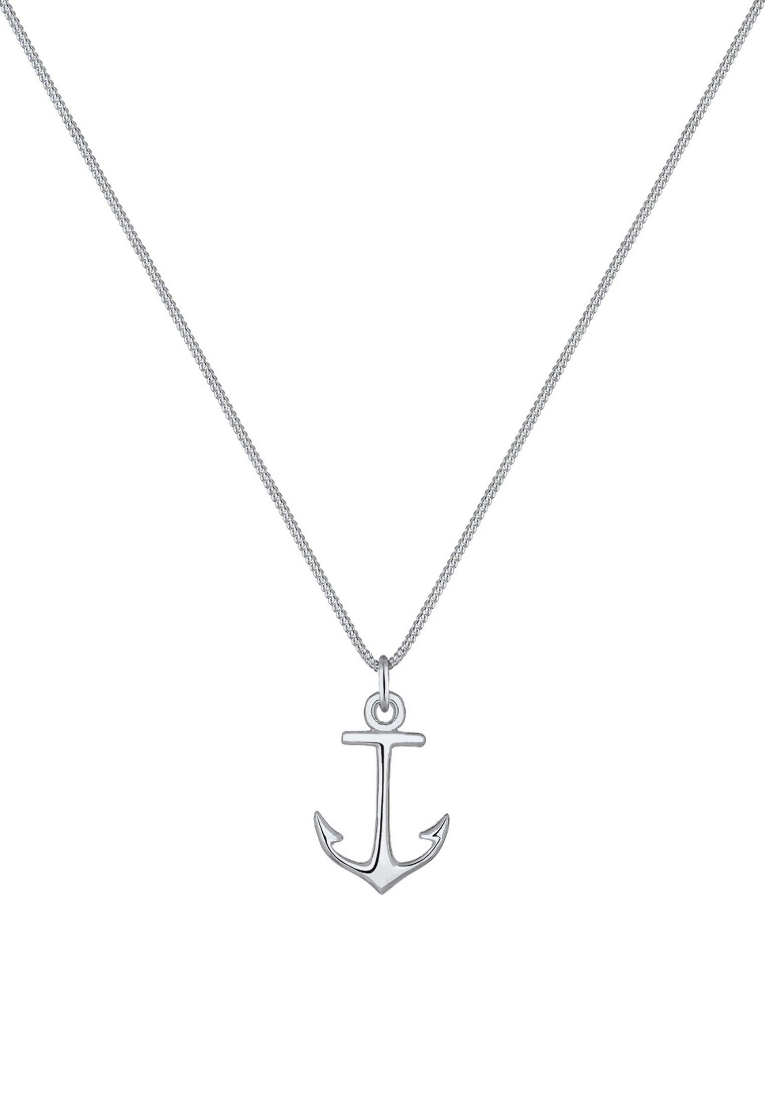 Elli  Halskette Panzerkette Anker Anhänger Maritim 