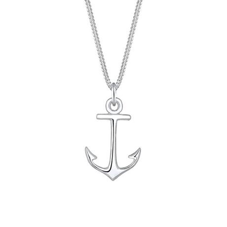 Elli  Halskette Panzerkette Anker Anhänger Maritim 