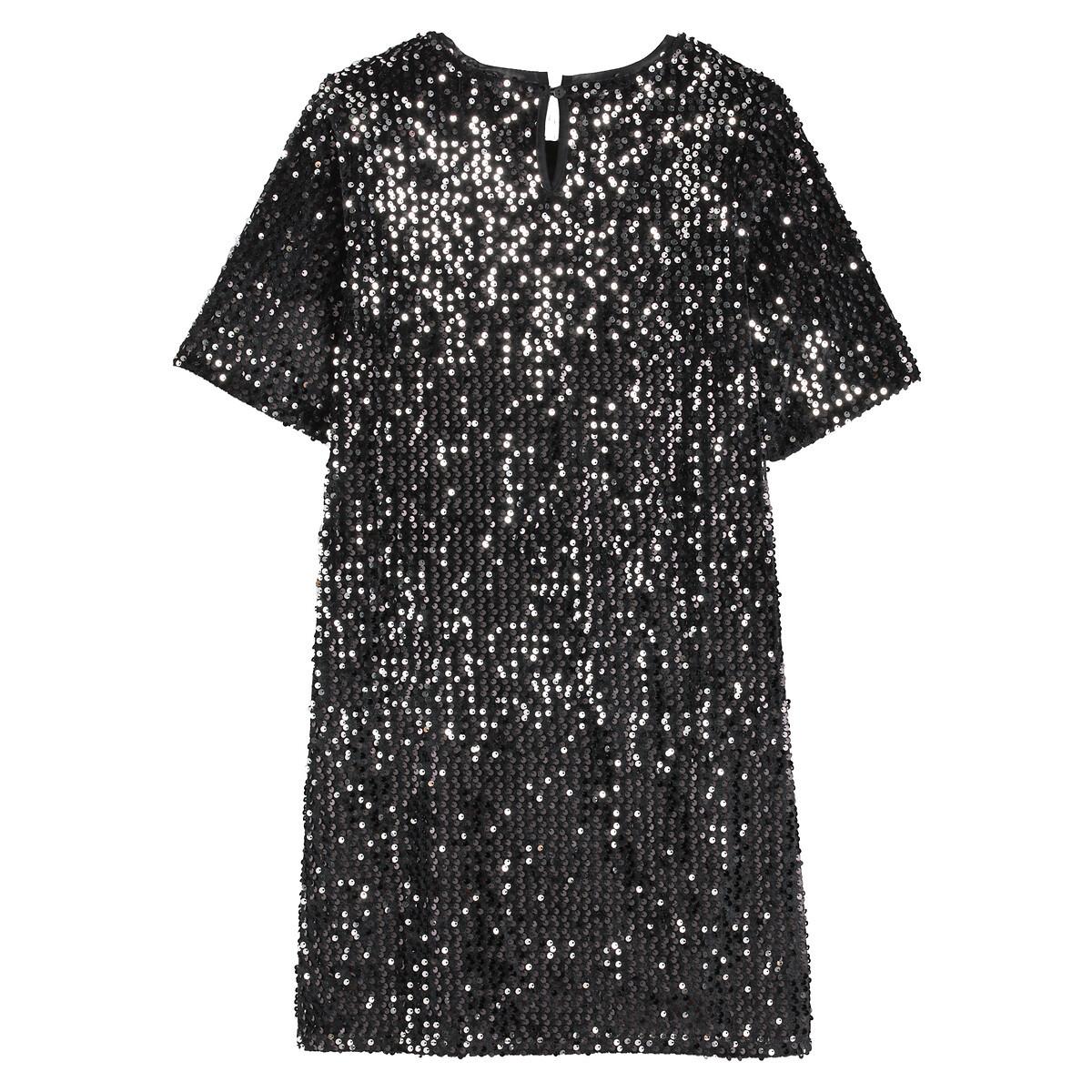 La Redoute Collections  Robe droite à sequins et à manches courtes 