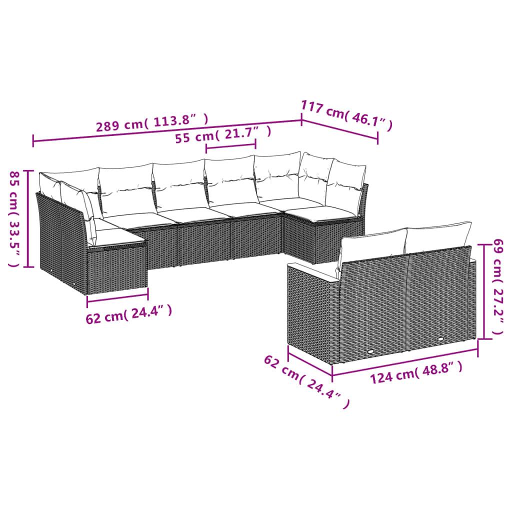 VidaXL Ensemble de canapés de jardin rotin synthétique  