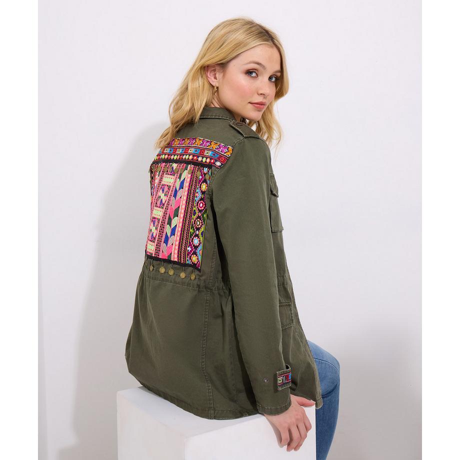 Joe Browns Veste Kaki Oversize Brodé  