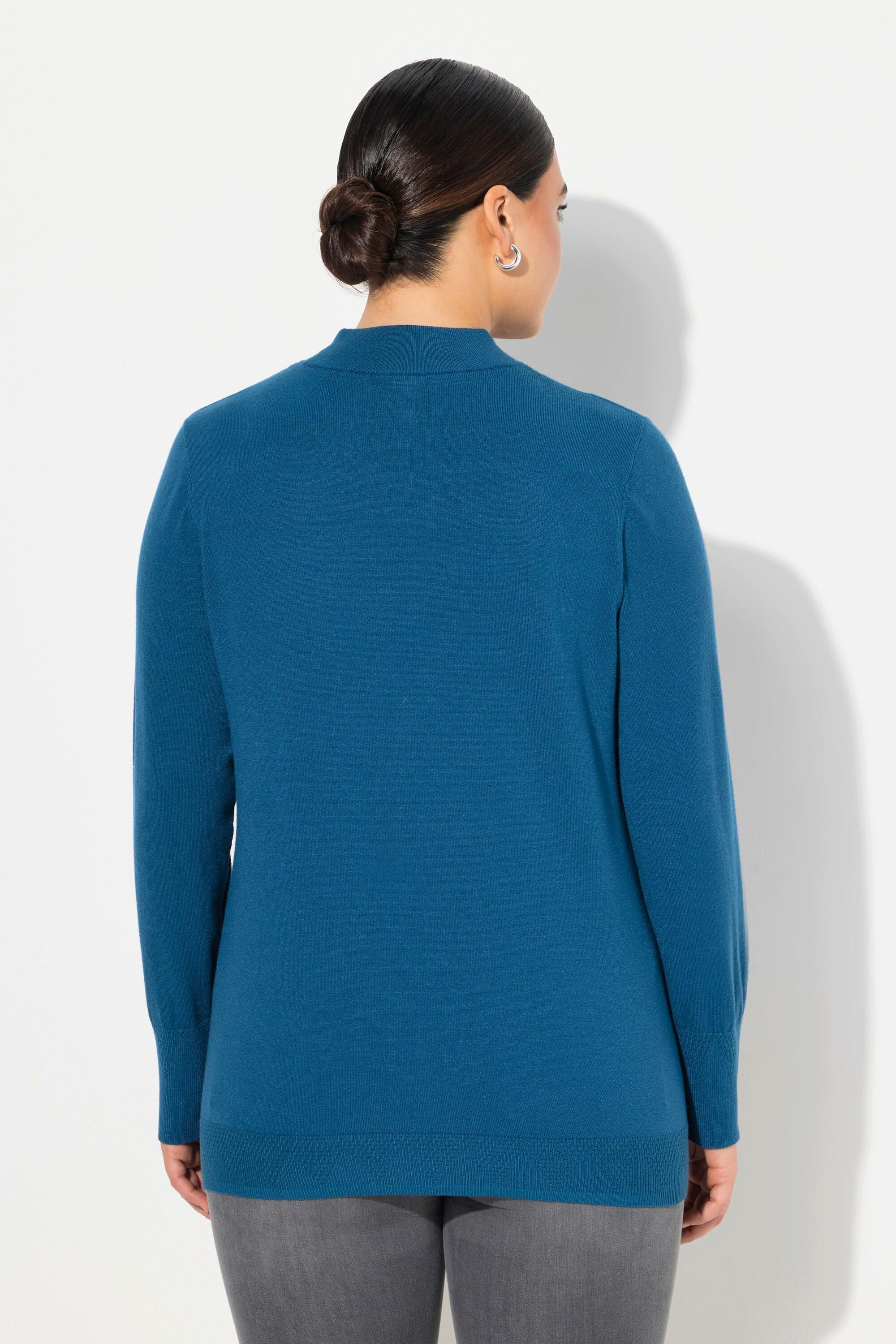 Ulla Popken  Pullover, Stehkragen, Langarm, Rippbündchen 