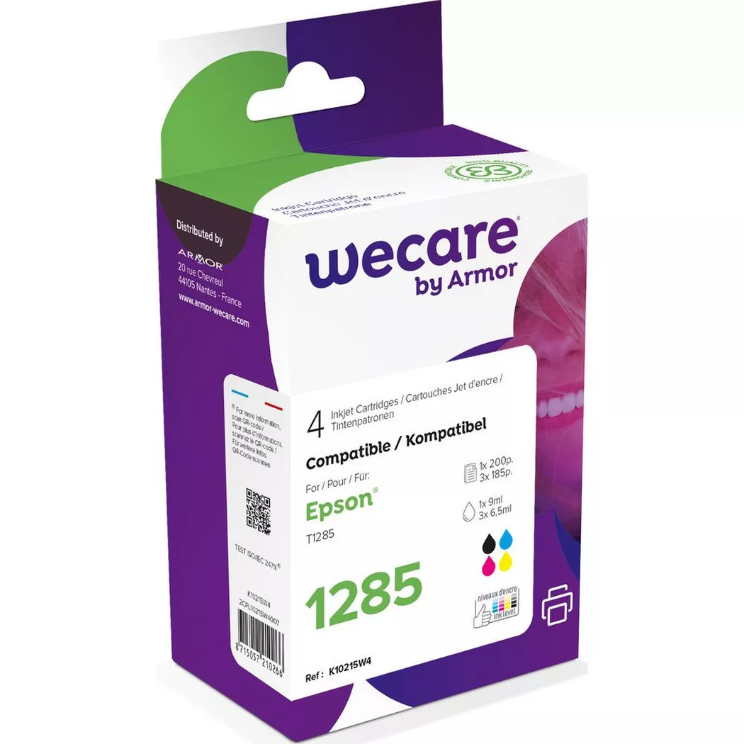 wecare - Multipack rebuilt T128540WE z.Epson Stylus S22, One Size