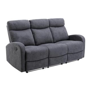 Vente-unique Relaxsofa 3-Sitzer - Stoff - Grau - EVELYN  