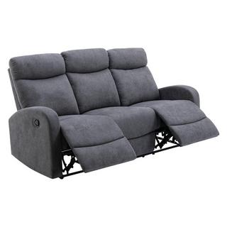 Vente-unique Relaxsofa 3-Sitzer - Stoff - Grau - EVELYN  