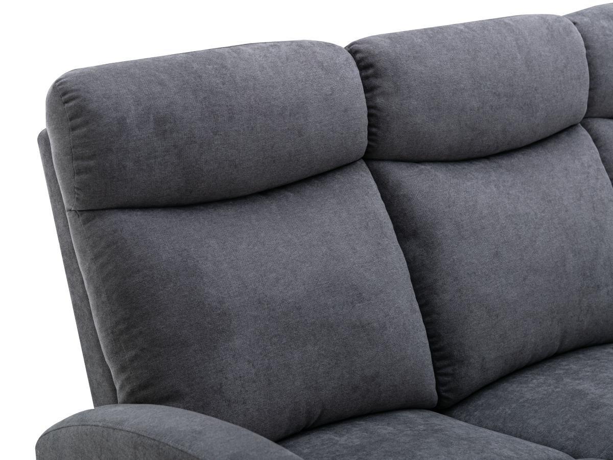 Vente-unique Relaxsofa 3-Sitzer - Stoff - Grau - EVELYN  