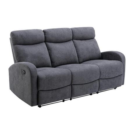 Vente-unique Relaxsofa 3-Sitzer - Stoff - Grau - EVELYN  