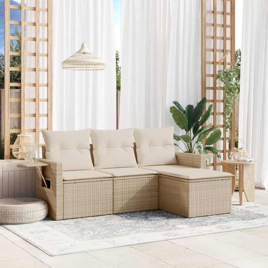 VidaXL set divano da giardino Polirattan  