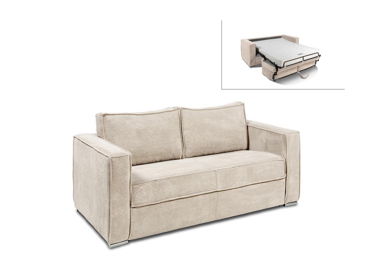 Vente-unique Schlafsofa mit Matratze 3Sitzer Cord LORETO  