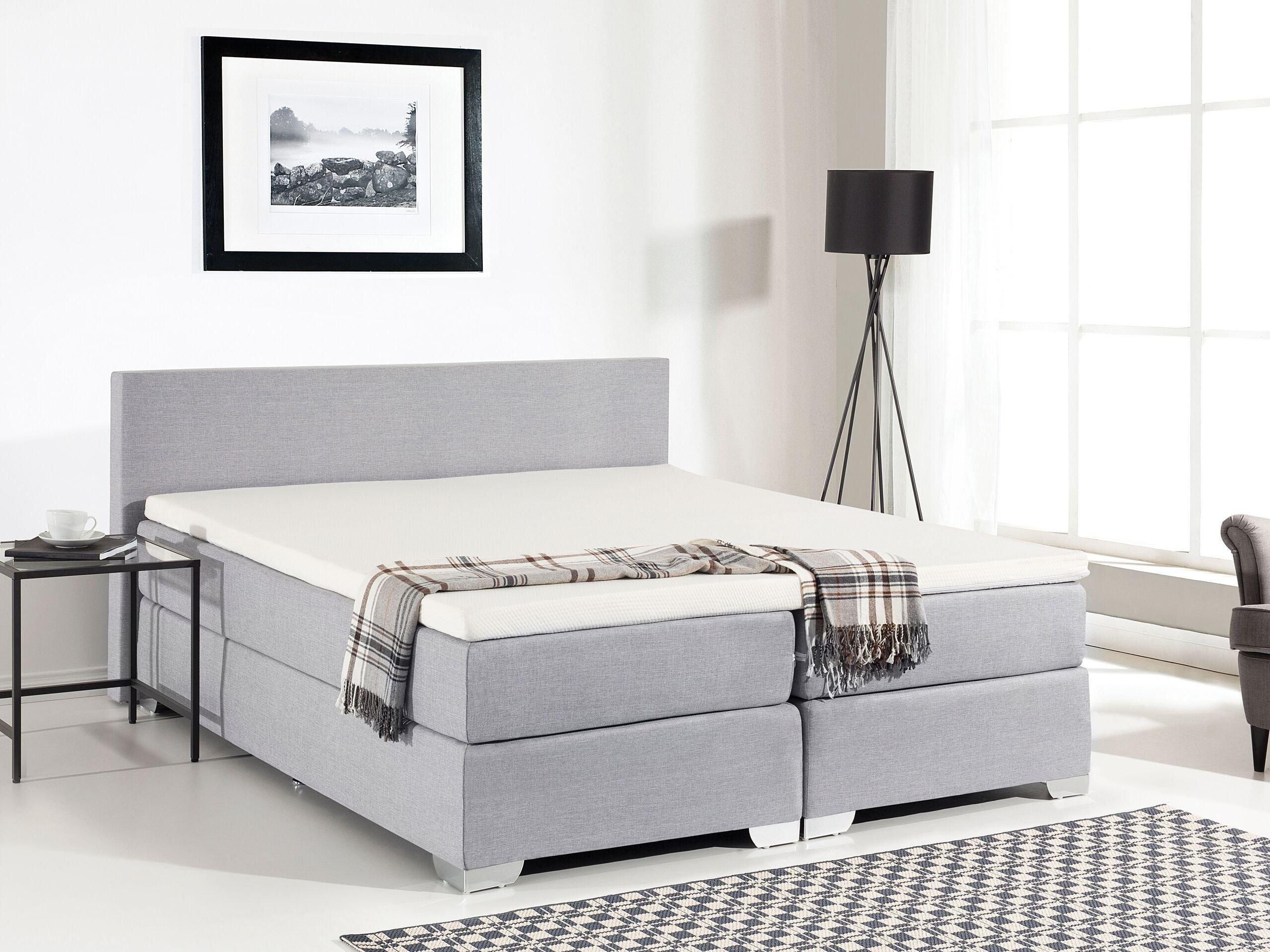 Beliani Lit Boxspring en Polyester Scandinave PRESIDENT  