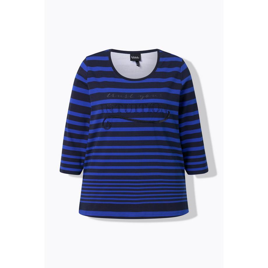 Ulla Popken Maglia Classica Righe Scollo Rotondo Maniche 3/4  