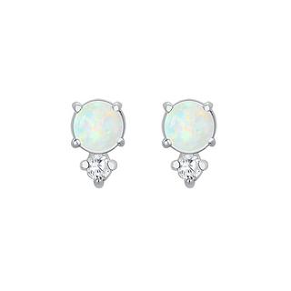 Elli  Boucles d'Oreilles Femmes Clous D'oreilles Vintage Avec Cristaux De Zirconium Et Opale 