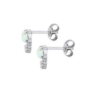 Elli  Boucles d'Oreilles Femmes Clous D'oreilles Vintage Avec Cristaux De Zirconium Et Opale 