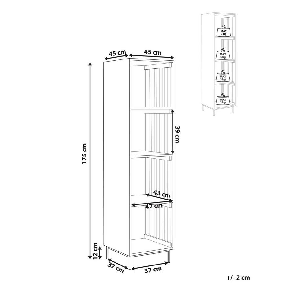 Beliani Regal mit 4 Ebenen aus MDF-Platte Landhausstil LEANDRO  