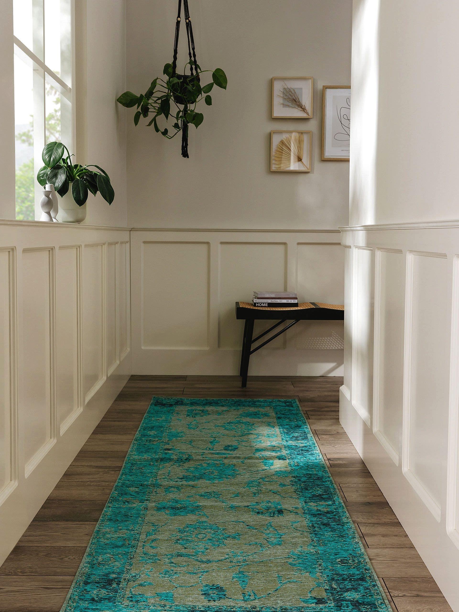 Benuta Tapis de couloir Frencie Turquoise  