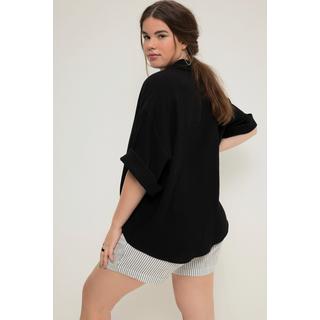 Studio Untold  Bluse, oversized, Musselin, Hemdkragen, Halbarm 