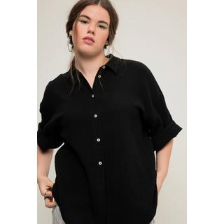 Studio Untold  Bluse, oversized, Musselin, Hemdkragen, Halbarm 