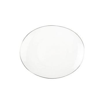 Ovale Dessertplatte mit Platinrand
