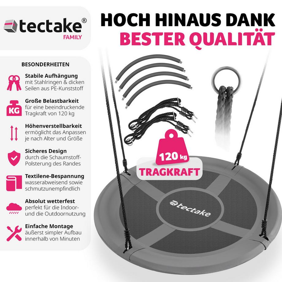 Tectake  Nestschaukel Swayer 120 kg Belastbarkeit höhenverstellbar 