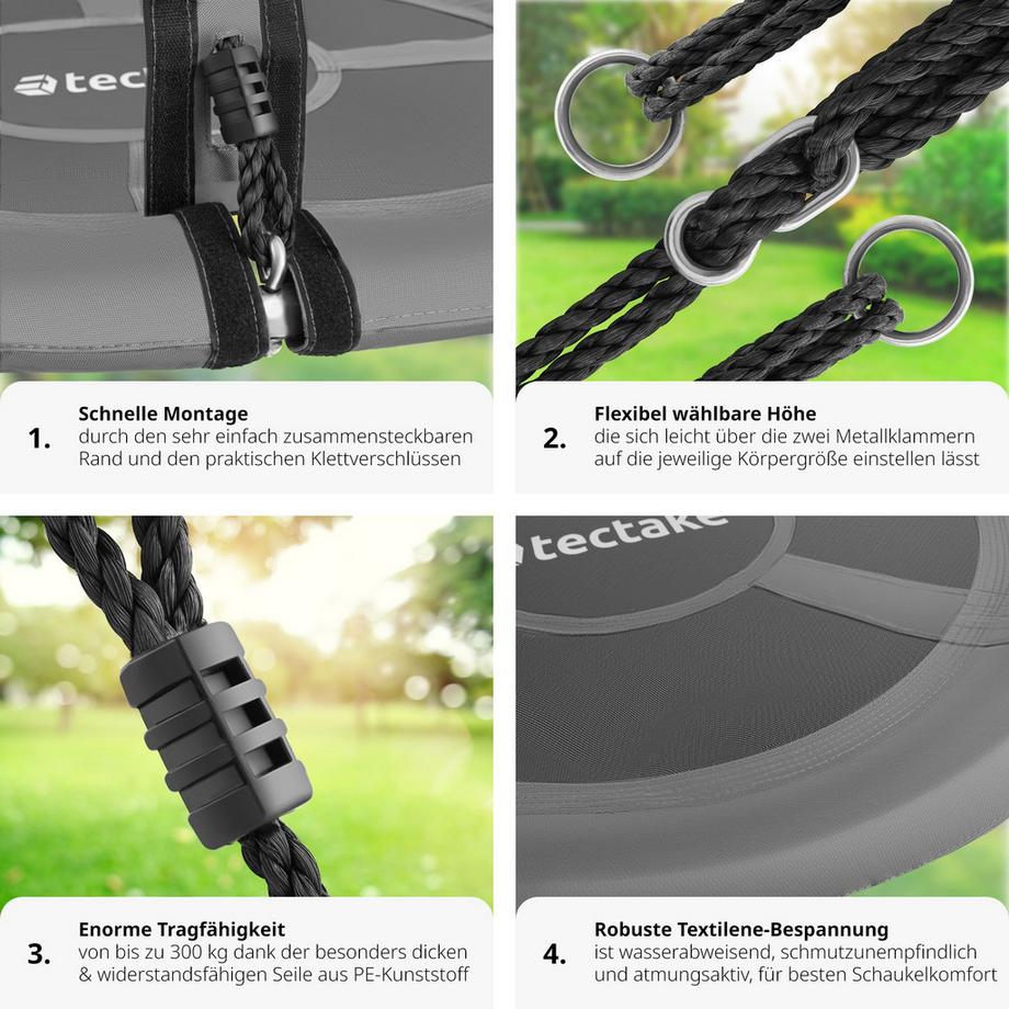 Tectake  Nestschaukel Swayer 120 kg Belastbarkeit höhenverstellbar 