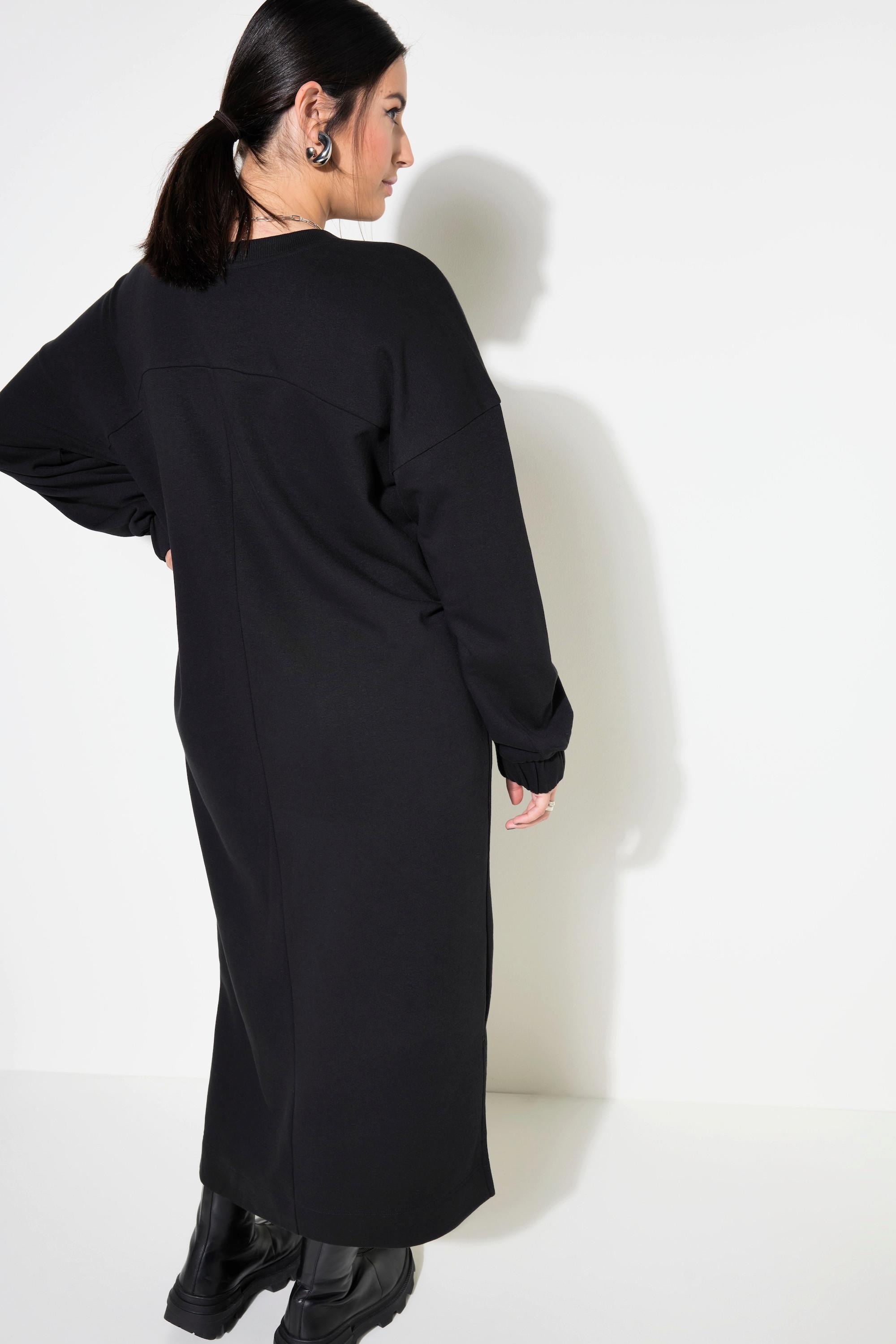 Studio Untold  Robe midi en molleton. Manches longues ballon. Coupe oversize 