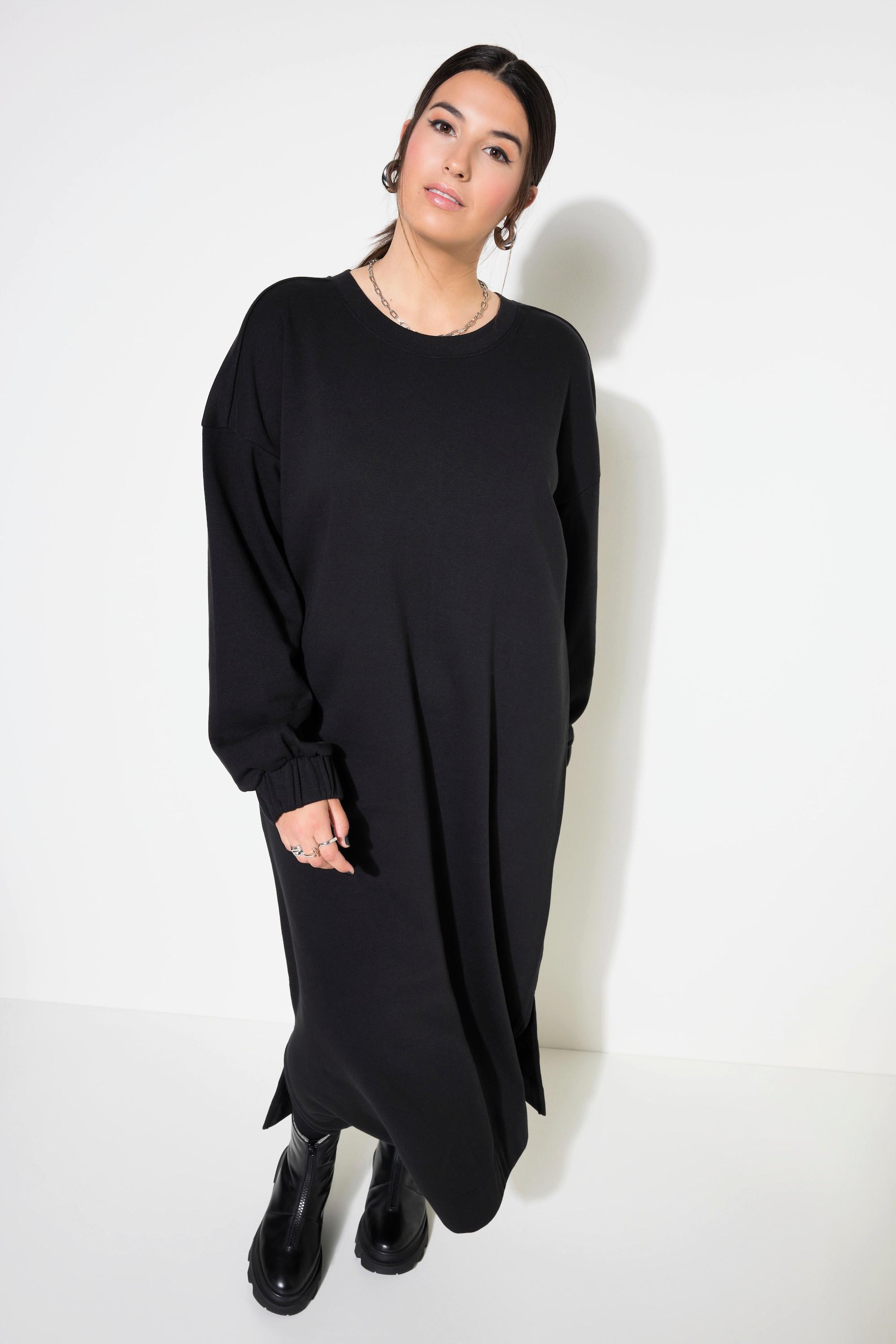 Studio Untold  Robe midi en molleton. Manches longues ballon. Coupe oversize 