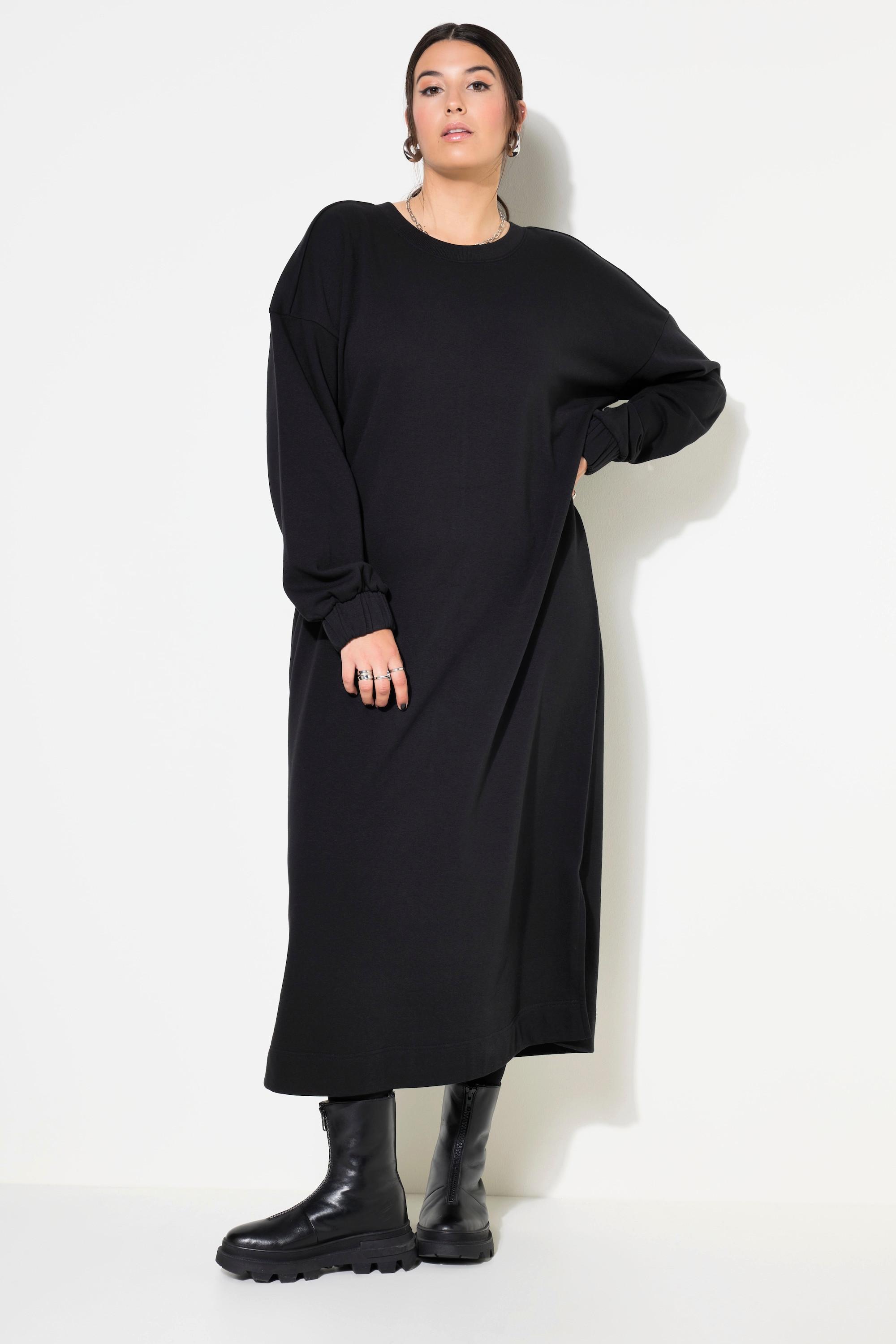 Studio Untold  Robe midi en molleton. Manches longues ballon. Coupe oversize 