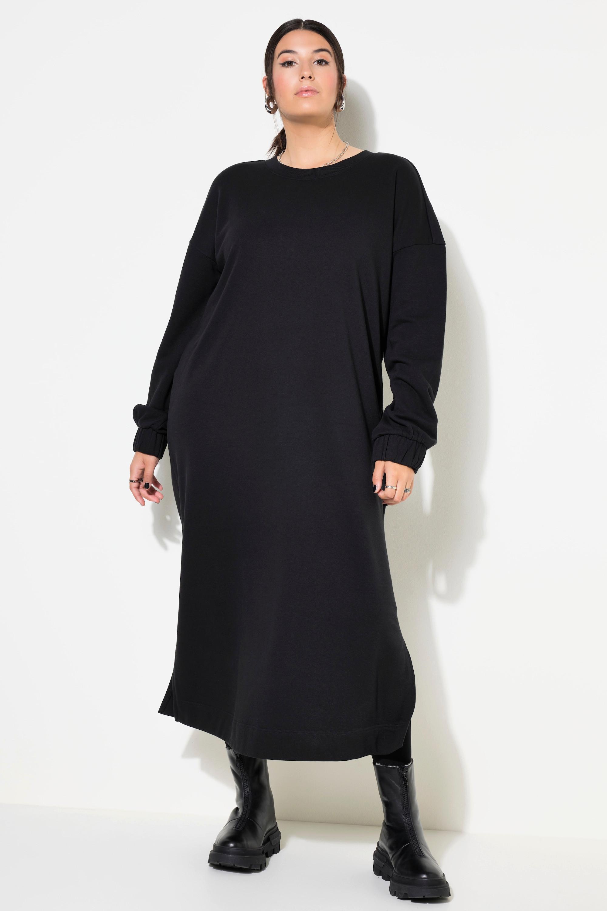 Studio Untold  Robe midi en molleton. Manches longues ballon. Coupe oversize 