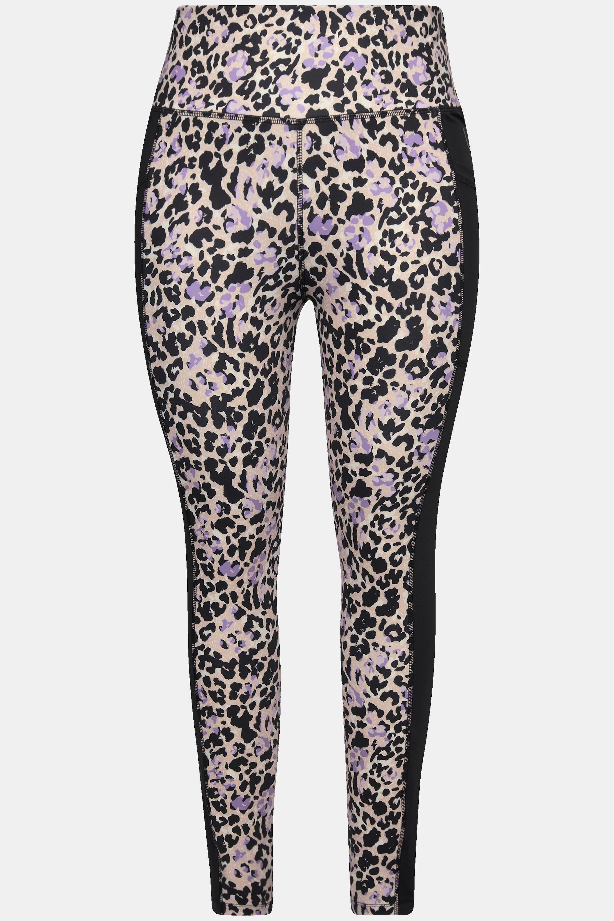 Ulla Popken Leggings Sportivi Riciclati Asciugatura Rapida Stampa Leopardata  