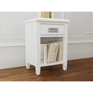 Vente-unique Lot de 2 tables de chevet - 1 tiroir et 1 niche - Pin - Blanc - GUERANDE  