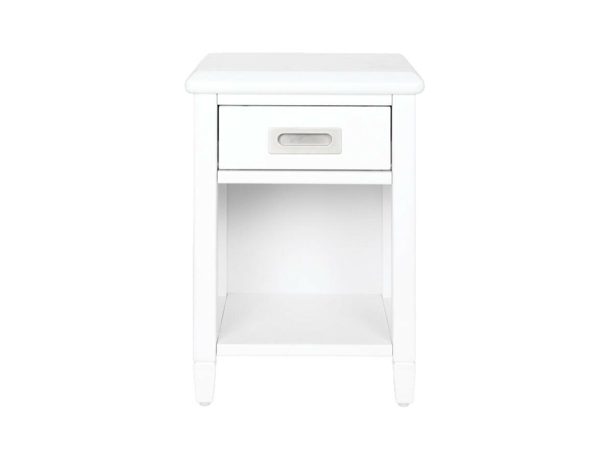 Vente-unique Lot de 2 tables de chevet - 1 tiroir et 1 niche - Pin - Blanc - GUERANDE  