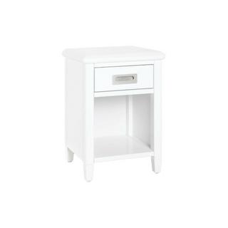 Vente-unique Lot de 2 tables de chevet - 1 tiroir et 1 niche - Pin - Blanc - GUERANDE  