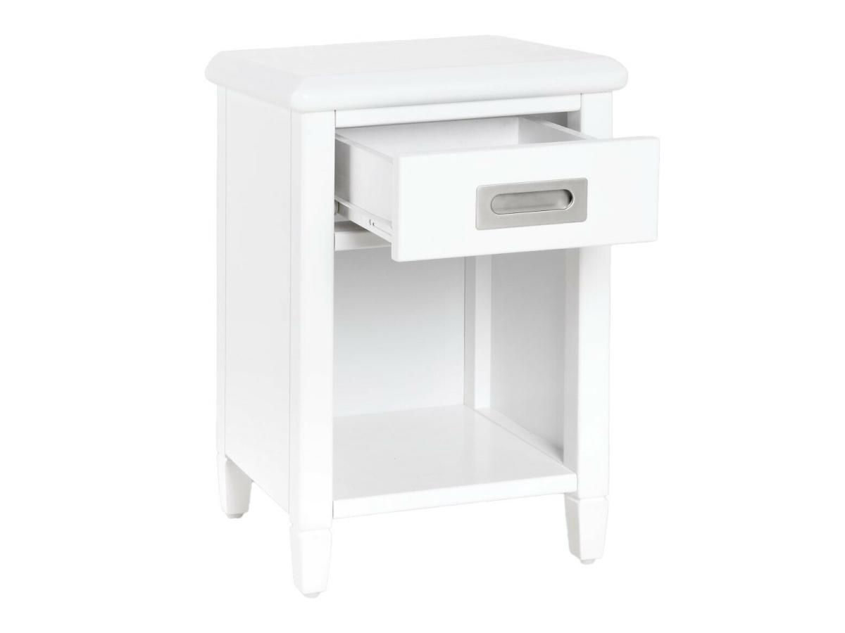 Vente-unique Lot de 2 tables de chevet - 1 tiroir et 1 niche - Pin - Blanc - GUERANDE  