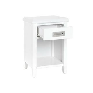 Vente-unique Lot de 2 tables de chevet - 1 tiroir et 1 niche - Pin - Blanc - GUERANDE  