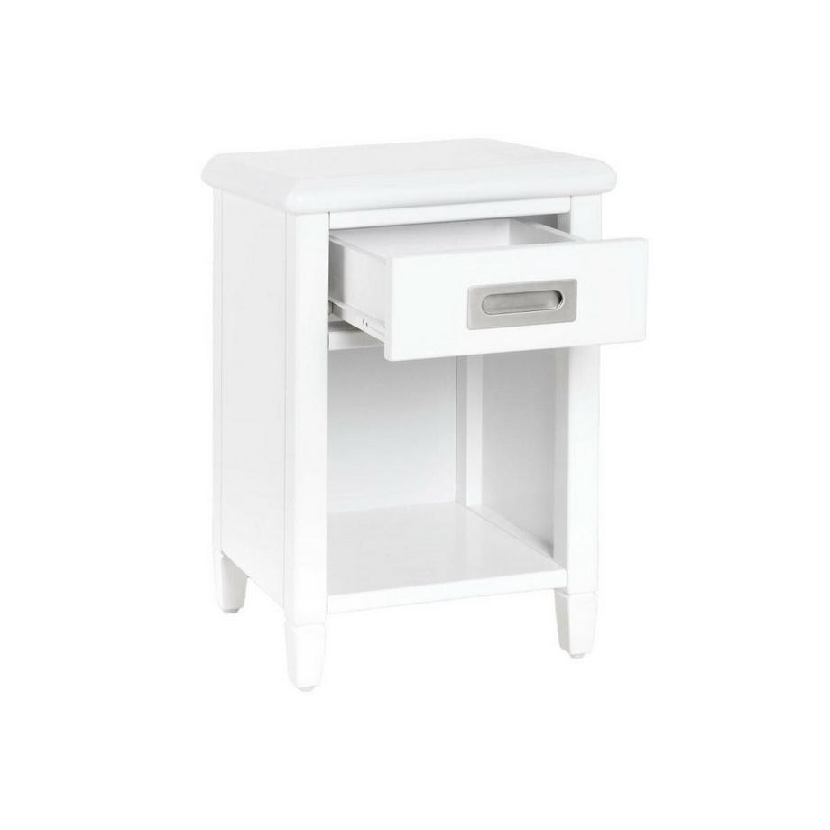 Vente-unique Comodino 1 cassetto e 1 nicchia Pino Bianco - Lotto di 2 - GUERANDE  