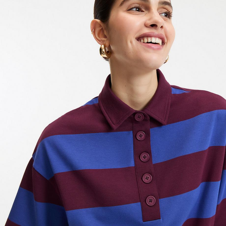 La Redoute Collections Kleid mit Polokragen gestreift  