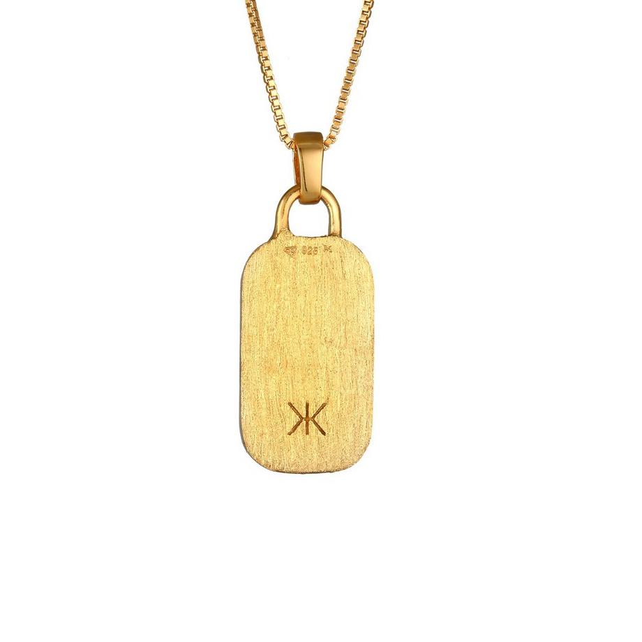 Kuzzoi  Collier Marke Military Platte Gehämmert 925 Silber 