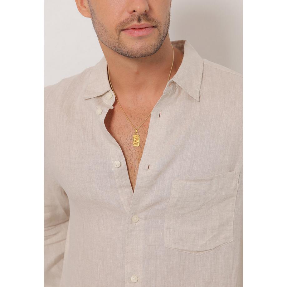 Kuzzoi  Collier Marke Military Platte Gehämmert 925 Silber 