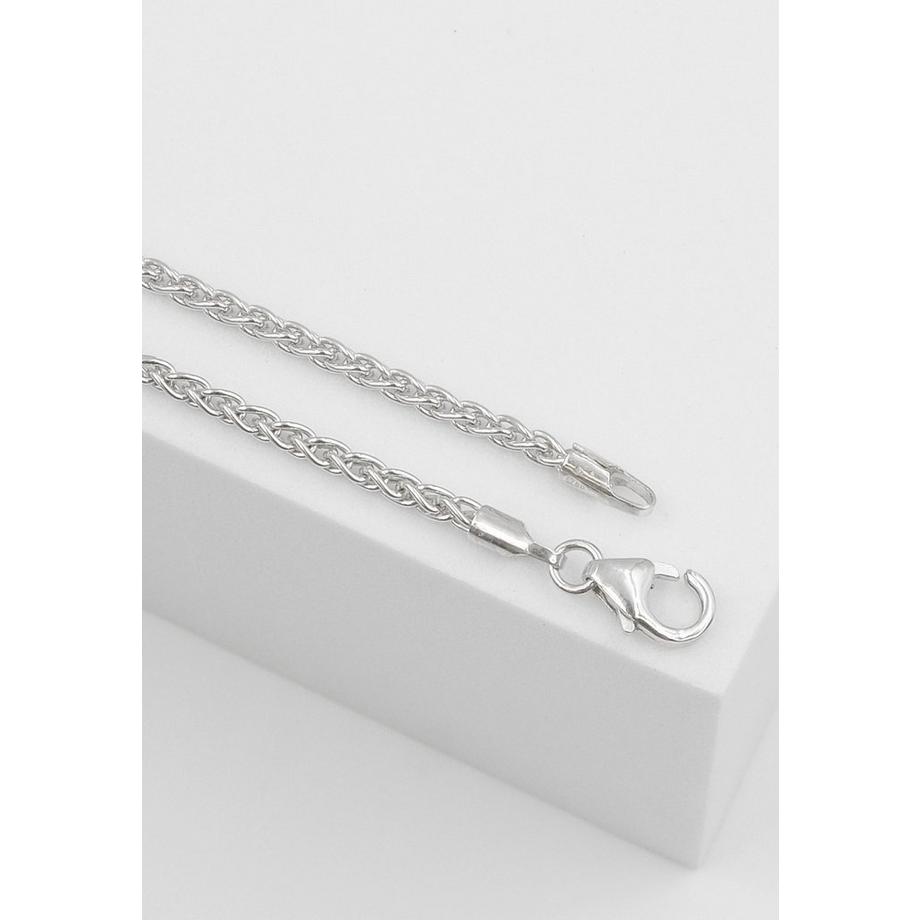 MUAU Schmuck  Collier Zopf Weissgold 750, 2.1mm, 50cm 