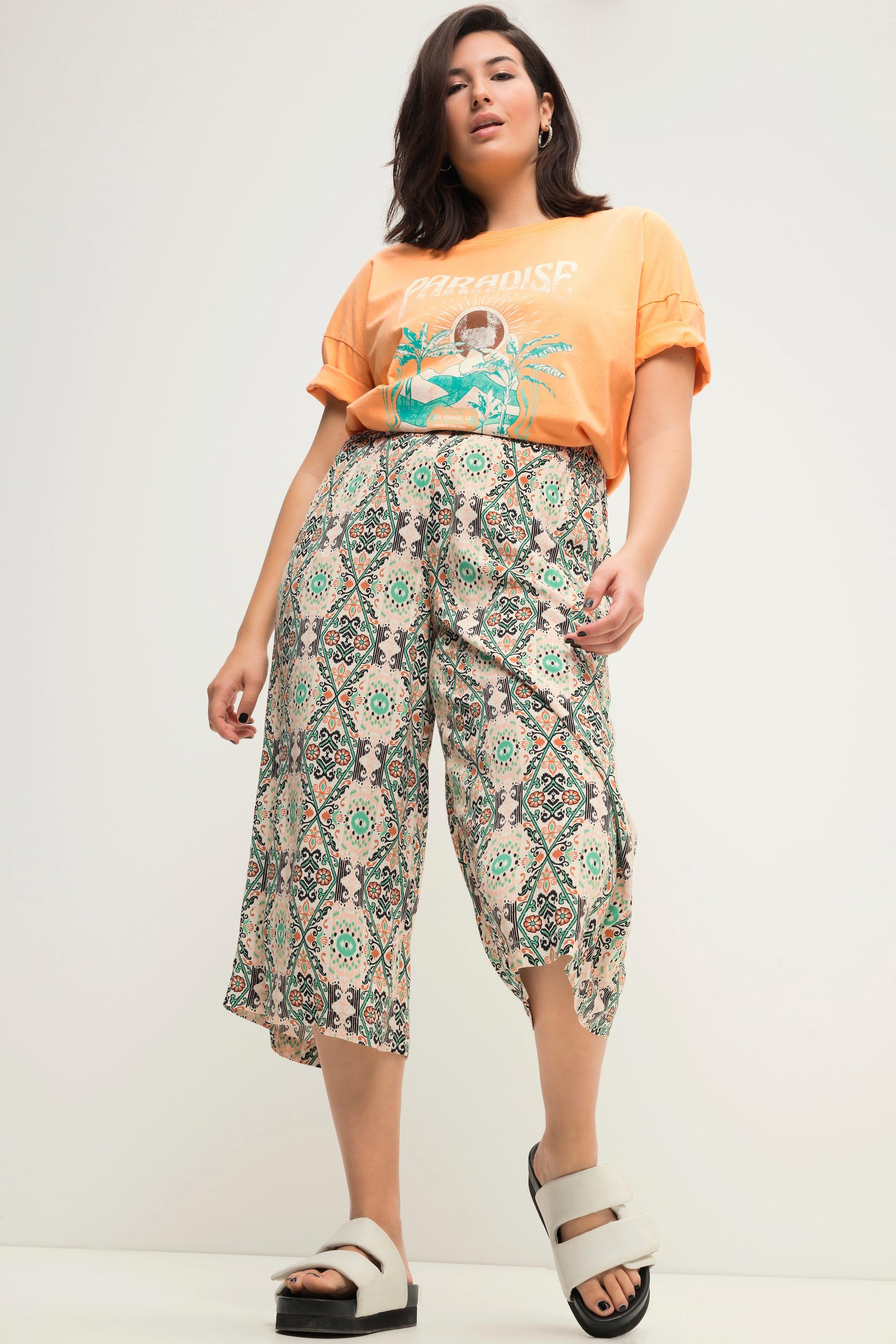 Studio Untold  Culottes con taglio della gamba ampio, stampa allover e cintura elastica 